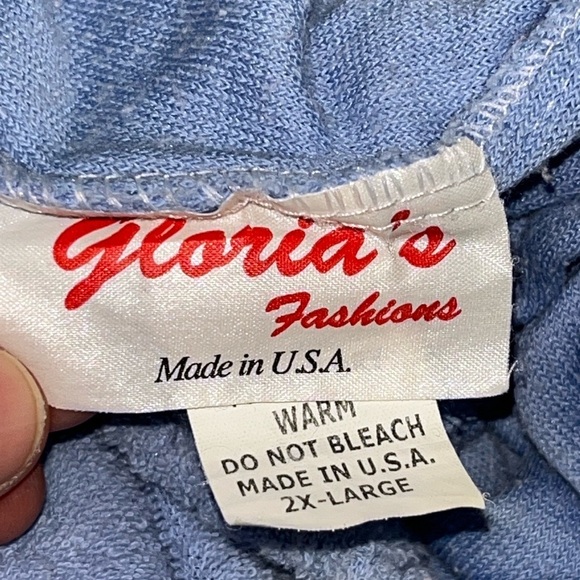 Vintage Terrycloth Gloria’s Fashions Women’s Blue Romper Size Large Made in USA - Picture 3 of 4